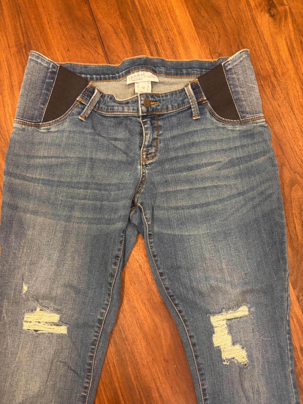 Women's Blue Stretch Jeggings with Elastic Side Panels